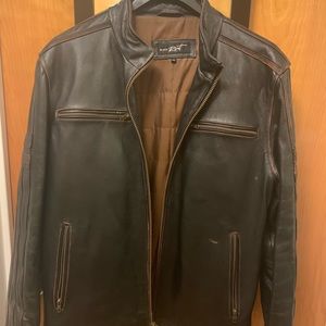 Black Rivet Antique Leather Cycle Jacket